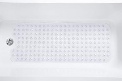Extra-Long Non-Slip Bathtub & Shower Mat 39”x16” (Smooth/Non-Textured Tubs Only) Safe, Clean, Machine-Washable, Superior Grip&Drainage, Vinyl, Transparent Clear - color: Transparent Clear, size: 39" x 16" (Rectangular)