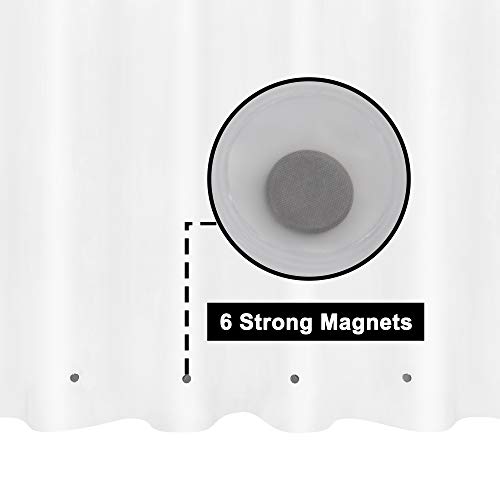 Barossa Design Frosted Shower Curtain Liner with 6 Magnets, Frost, 72x72 | 8G Heavy Duty PEVA, PVC Free, Metal Grommets, Waterproof Standard Size Plastic Shower Liner for Bath Tub - color: 2b. Frost-heavy, size: 72"W x 72"L (Pack of 1)