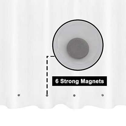 Barossa Design Frosted Shower Curtain Liner with 6 Magnets, Frost, 72x72 | 8G Heavy Duty PEVA, PVC Free, Metal Grommets, Waterproof Standard Size Plastic Shower Liner for Bath Tub - color: 2b. Frost-heavy, size: 72"W x 72"L (Pack of 1)