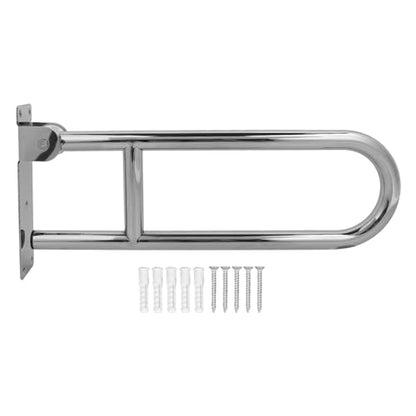 Marhynchus Flip Up Bathroom Grab Bar, Stainless Steel Wall Mount Toilet Handrails, 23.6 Inch Foldable Support Rail, 440 Lb Capacity, Space Saving for Elderly Seniors Disabled
