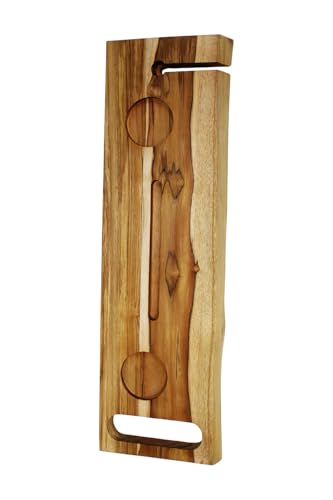 EcoDecors Eleganto 42" Live Edge Solid Teak Bath Caddy Tray with Handle, Book & Tablet Holder, Wine Glass Holders, Luxury Bathtub Tray - style: 42" Live Edge