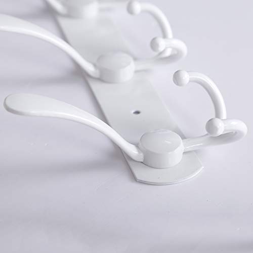 WEBI Coat Rack Wall Mount,Coat Hooks Wall Mount,Coat Hanger Wall,Wall Coat Rack,Hook Rack Rail,5 Triple Hooks for Hanging Coats,Jacket,Clothes,White,2 Packs - color: White, size: 2 Pack