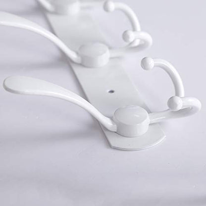 WEBI Coat Rack Wall Mount,Coat Hooks Wall Mount,Coat Hanger Wall,Wall Coat Rack,Hook Rack Rail,5 Triple Hooks for Hanging Coats,Jacket,Clothes,White,2 Packs - color: White, size: 2 Pack