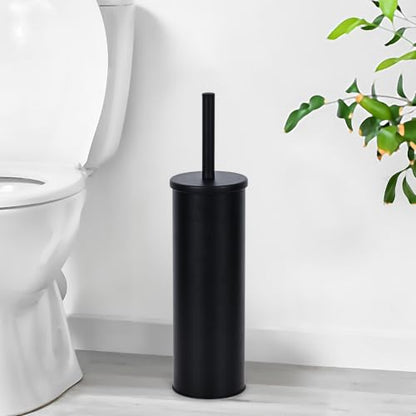 Deep & Sturdy Toilet Bowl Brush with Holder - Durable Scrubbing - Toilet Cleaners - Household Essentials - Silicone Brush - Bathroom Cleaner - Cleaning Supplies - Household Supplies, Matte Black - color: Matte Black Reese