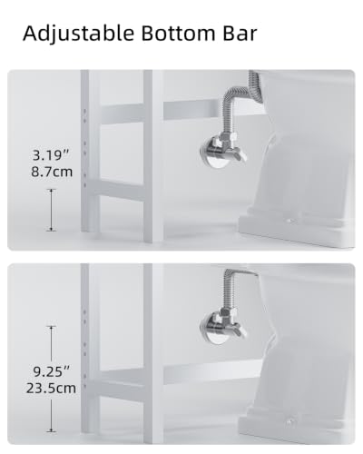 SMIBUY Bathroom Storage Shelf, Bamboo Over-The-Toilet Organizer Rack, Freestanding Toilet Space Saver with 3-Tier Adjustable Shelves (White) - color: White