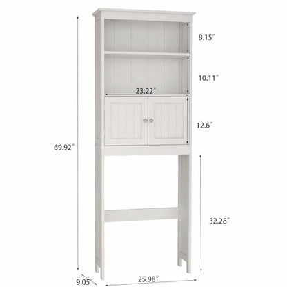HRVEOCEI White Over The Toilet Storage Cabinet with Doors, Freestanding Bathroom Above Toilet Storage & Tall Bathroom Over Toilet Storage Cabinet (Style2) - style: Style2