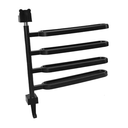 Emoshayoga Swivel Towel Rack High Strength ABS Multi Arm Towel Bar Wall Mounted for Bathroom Black 180 Degree Rotating 5 Units (4 Rods) - color: 4 Rods