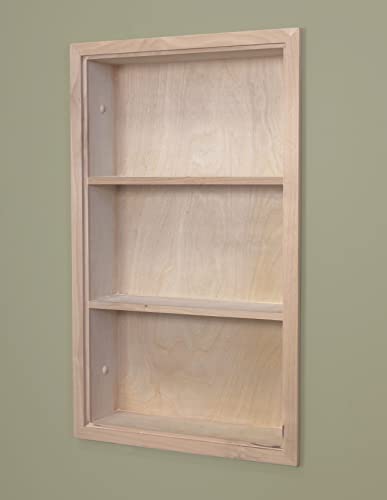14x24 Sloane Recessed Wall Niche Medicine Cabinet Replacement, In the Wall Bathroom Cabinet Insert Shelf/Shelves, Made in North America, REAL WOOD, NO MDF, Unfinished Plain Back - color: Unfinished, size: 14x24