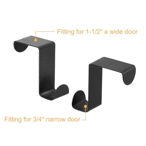 uxcell Over The Door Hooks,2pcs - Stainless Steel Door Hangers Hooks, S-Shaped Double Hooks for Hanging Clothes, Hats, Towels (Black) - color: Black