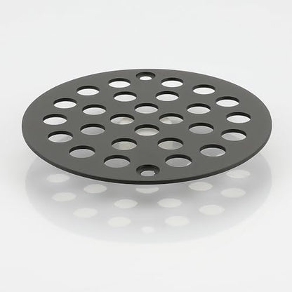 Round 4 Inch Screw-in Floor Drain Cover Replacement Shower Drainer Grate with Screws (Matte Black) - color: Matte Black