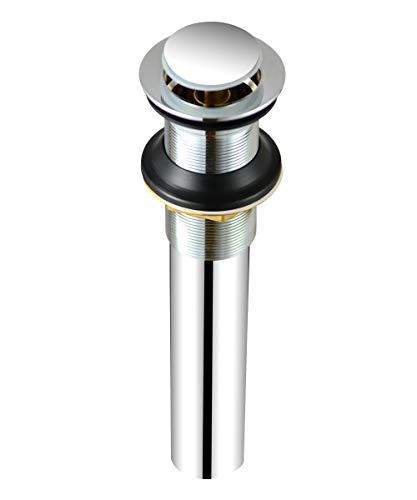 Purelux Pop up Drain Stopper for Bathroom Faucet Vanity or Vessel Sink Bathroom Drain Assembly No Overflow, Chrome Finish - color: Chrome, style: No Overflow