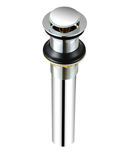 Purelux Pop up Drain Stopper for Bathroom Faucet Vanity or Vessel Sink Bathroom Drain Assembly No Overflow, Chrome Finish - color: Chrome, style: No Overflow