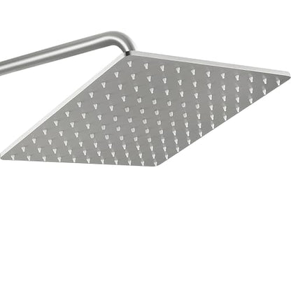 Solid Metal Large Rain Shower Head, Square High Flow Ceiling Rainfall Shower Head with Shower Arm and Flange, Reinforced Explosion-Proof Stainless Steel Construction (12-Inch, Brushed Nickel) - color: Brushed Nickel, size: 12 Inch