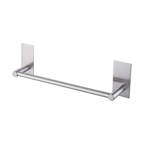 KES 12-Inch Self Adhesive Single Towel Bar Towel Hanger Wall Mount No Drill Bathroom Lavatory SUS304 Stainless Steel Brushed Finish, A7000S30-2 - color: Grey (Brushed Finish), size: 12 Inch