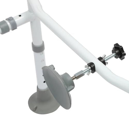 30.7in H Toilet Frame Grab Bars for Elderly Adults, Safety Rail Seat W/Footbeds+ Suction Cups, Height Adjustable Handicap Assist for Elderly Handicap Toilet Frame Grab Bar, 300lbs Capacity.