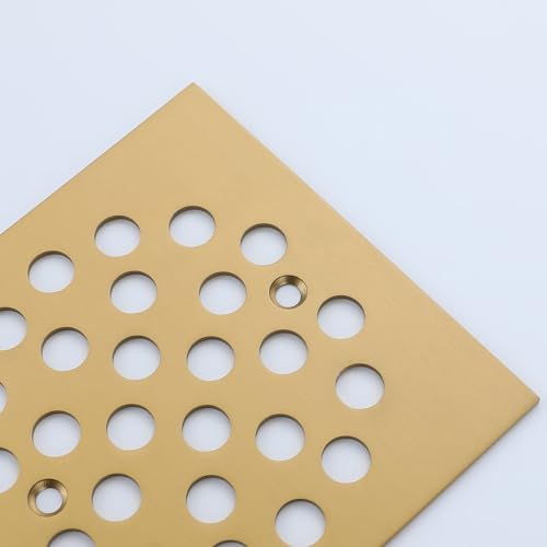 Square Style 4-1/4 inch Screw-in Shower Drainer Cover Floor Drainer Grates with Screws Brushed Golden - color: Brushed Golden