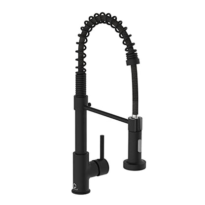 Kitchen Faucet, Black Kitchen Sink Faucets with Pull Down Sprayer, Single Handle Stainless Steel Faucets for Kitchen Sinks, Dual Function Spray Head, Farmhouse Kitchen Faucets - color: A-Matte Black, style: Classic