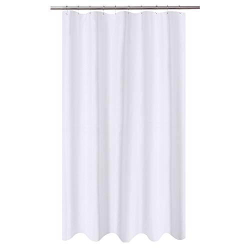 N&Y HOME Extra Long Stall Shower Curtain Liner Fabric 54 x 84 inch, White | Hotel Quality, Bottom Magnets, Machine Washable, Water Repellent, 54x84 Bathroom Curtain with Grommets - color: White, size: 54"W x 84"L (Pack of 1)