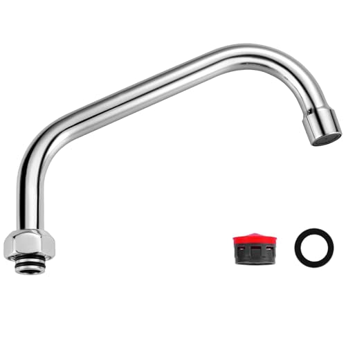 G3/4 Internal Thread 8" Commercial Faucet Swivel Spout Replacement - Chrome Polished Add-on Swing Nozzle for G3/4 Female Thread Commercial Kitchen Sink Faucet (1.8gpm/2.2gpm Aerator) - size: 8 Inch