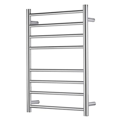 Electric Heated Towel Warmer - Wall Mounted Bathroom Towel Rack, Plug-in Design & Brushed Stainless Steel Finish 8 Bar (Polished) - color: Polished With Single Press, size: 8 Bar
