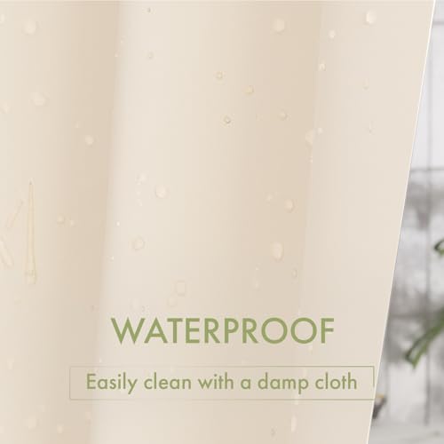 AmazerBath Shower Curtain Liner, 72x72 Beige Shower Curtain Liners, Lightweight Plastic Shower Liner, Cute PEVA Waterproof Cream Shower Curtains for Bathroom with 3 Magnets and 12 Grommets - color: Beige, size: 72"W x 72"L (Pack of 1)