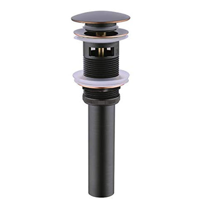 BESTILL Bathroom Sink Drain Stopper, Push Pop Up Drain with Overflow, Oil Rubbed Bronze - color: Oil Rubbed Bronze, style: with Overflow