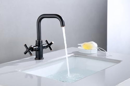 Bathroom Sink Faucet, 4 Inch Single Hole or 3 Hole Centerset Vanity Faucet, 2-Handle Handle Single Hole Bahroom Sink Faucet, Pop Up Drain Oil Rubbed Bronze Finish DF-1265CCH-ORB - color: Oil Rubbed Bronze