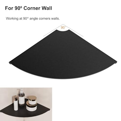 8.5 Inch Metal Corner Shelf - Aluminum Alloy Wall Mounted Floating Corner Shelf Durable and Waterproof for Kitchen, Bathroom, Living Room Home Décor