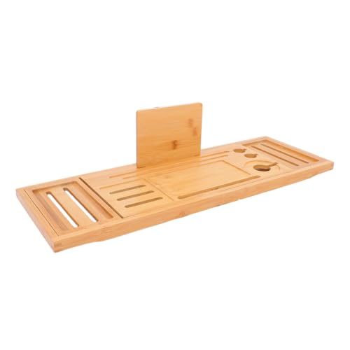 Bamboo Bathtub Tray Expandable Spa Bath Organizer Nonslip Bathroom Tub Holder for Soap Shampoo