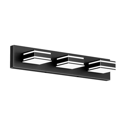 Ralbay LED Modern Bathroom Vanity Lights Black 3-Light 24inch Matte Black Modern Acrylic Bathroom Wall Lighting Fixtures Over Mirror - color: Black, size: 24 inch