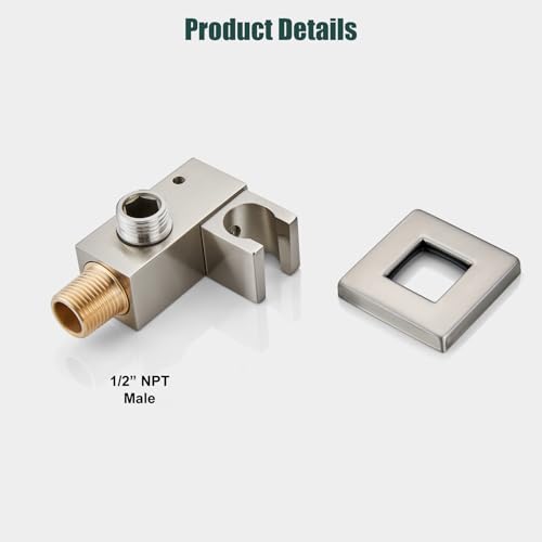 Heyalan Hand-held Shower Head Set-SUS304 Handheld Shower, Brushed Nickel | SUS304 stainless steel wand, straight-style design, single rain spray, 59-inch long hose and standard 1/2-inch connection - color: Brushed Nickel, style: Straight Style