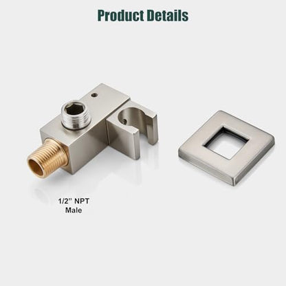 Heyalan Hand-held Shower Head Set-SUS304 Handheld Shower, Brushed Nickel | SUS304 stainless steel wand, straight-style design, single rain spray, 59-inch long hose and standard 1/2-inch connection - color: Brushed Nickel, style: Straight Style