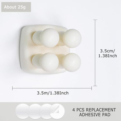 Silicone Toothbrush Holder Multi-Function Hook Waterproof self Adhesive Single Toothbrush Hook Plug Holder for Wall for Hanging Bathroom Kitchen Living Room Office (Square-Cream) - color: Square-cream