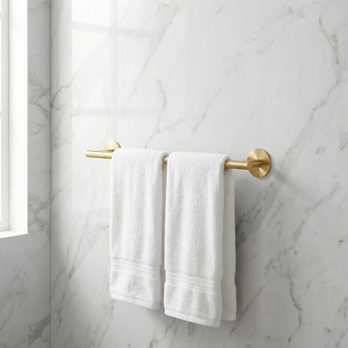 Self Adhesive Towel Bar,16" Brushed Gold No Drill Bathroom 304SS Towel Holder - color: Brushed Gold, size: 15.7 Inch