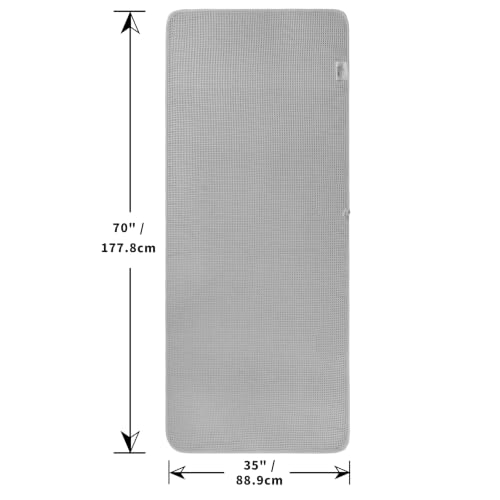 POLYTE 430 GSM Poly Blend Microfiber Waffle Bath Sheet XL Set, 35x70 in | 2 Pack, Oversize, Lint Free, Quick Dry - color: Light Gray, size: 35 x 70 in