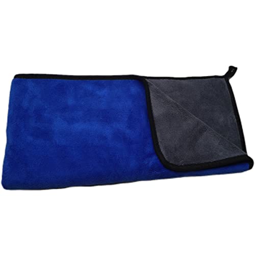 Large Microfiber Drying Towel for Car, Great Thick Soft Plush Towels, 36 x 24inches 800GSM Thickness, Quality, Washable, Absorbency No Scratch Lint Free Drying Towel (36 x 24inches,Grey-Blue,1pack) - color: 36 X 24inches,grey-blue,1pack