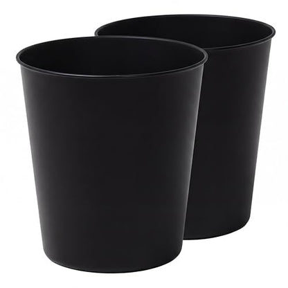 happimess Nolan 2 Gal Smooth Steel Wastebasket, Matte Black, Set of 2 | 10" Height, Lidless Open Top, Fingerprint Resistant, Powder Coated Finish, Small Space Design - color: Matte Black, size: Set of 2