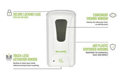 Alpine Automatic Hand Sanitizer Dispenser - Touchless Soap Dispenser for Restaurant, Hospital, School, Hotel, Kitchen and Bathroom -1200mL Foam White - style: Foam