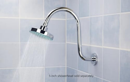 Purelux Goose Neck Shower Arm Water Outlet PJ1201 Made of Stainless Steel, Chrome Finish Showerhead Extension - color: S - Chrome
