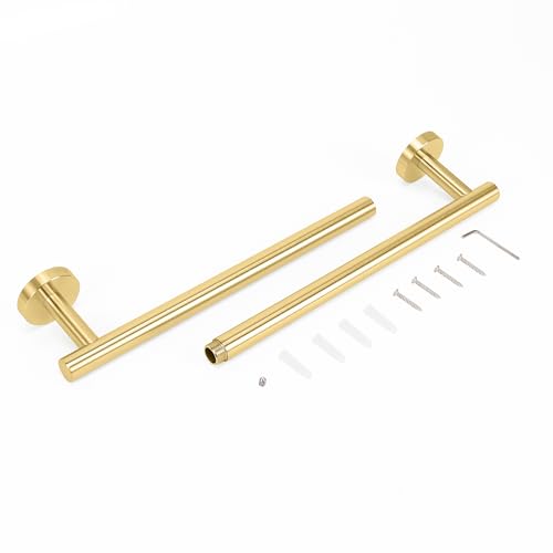 NearMoon Bath Towel Bar, Thicken Stainless Steel Shower Towel Rack Holder Wall Mounted for Bathroom, 24-lnch Overall Length-21-lnch Usable Hanging Space (1 Pack, Brushed Gold) - color: Brushed Gold, size: 24 Inch