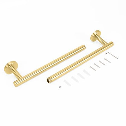 NearMoon Bath Towel Bar, Thicken Stainless Steel Shower Towel Rack Holder Wall Mounted for Bathroom, 24-lnch Overall Length-21-lnch Usable Hanging Space (1 Pack, Brushed Gold) - color: Brushed Gold, size: 24 Inch