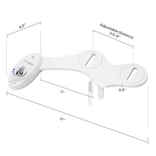 LUXE Bidet NEO 110 - Non-Electric Bidet Attachment for Toilet Seat, White | Single Nozzle, Adjustable Water Pressure, Rear Wash - color: White