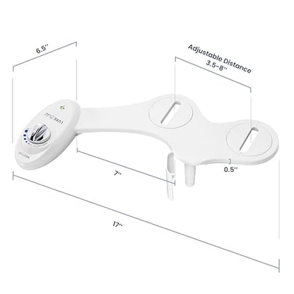 LUXE Bidet NEO 110 - Non-Electric Bidet Attachment for Toilet Seat, White | Single Nozzle, Adjustable Water Pressure, Rear Wash - color: White