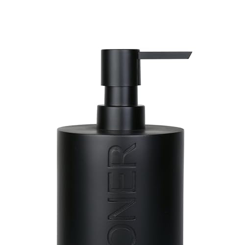 Matte Black Conditioner Dispenser Luxurious Refillable Pump Bottle with Black Resin Pump and Embossed Text, Durable Design for Bathroom and Shower - color: Conditioner Black