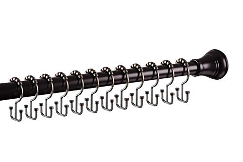 HK1RB Deco Flat Double Roller Shower Curtain Hooks; Oil Rubbed Bronze - color: Oil Rubbed Bronze