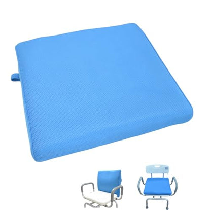 Shower Chair Backrest Seat Cushion Bath Stool Transfer Bench Mat Pad | Non-Slip Waterproof Quick Dry Washable, Warm Comfortable Pressure Relief, Air Mesh Fabric, Drain Water Immediately