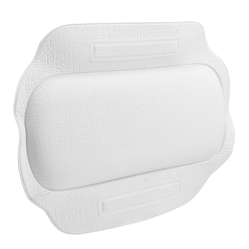 OUNONA Non-Slip Bath Pillow Tub Neck and Back Support PVC Foam Cushion with Suction Cups for Bathtub Spa Relaxation and Home Shower Use