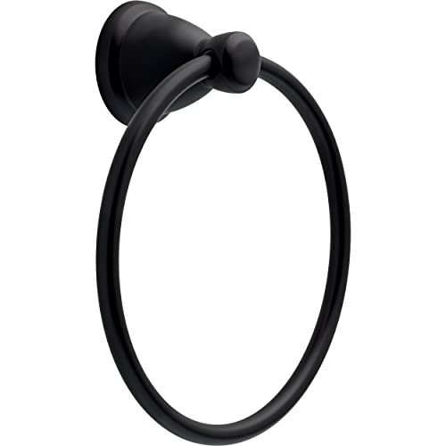 Franklin Brass Kinla (1-Pack) Hand Towel Ring Matte Black Holder for Wall Mount Round Hanger for Kitchen, Bathroom Accessories KIN46-MB - color: Matte Black