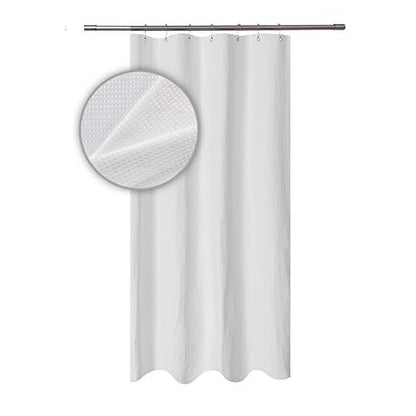 Barossa Design Small RV Shower Curtain Waffle Weave 36 x 64 Inches, White | 230 GSM Thick Fabric, Water Repellent, Machine Washable, 36W x 64H for Travel Trailer and Camper - color: White, size: 36"W x 64"L (Pack of 1)