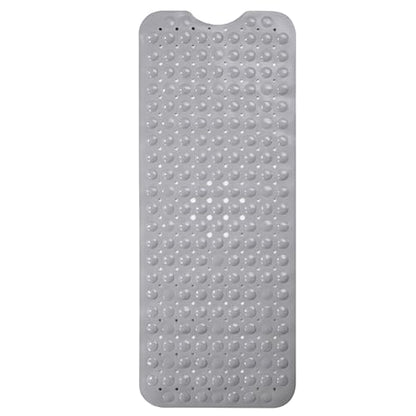 ENKOSI Non-Slip Bath & Shower Mat 40x16 Extra Long, Suction & Drain Holes | Gray color; Durable PVC; 40x16 in, Gray - color: Gray